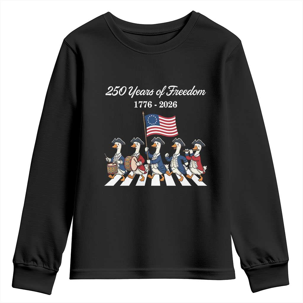250 Years Of Freedom Youth Sweatshirt Silly Goose Patriotic 4th of July TS14 Black Print Your Wear