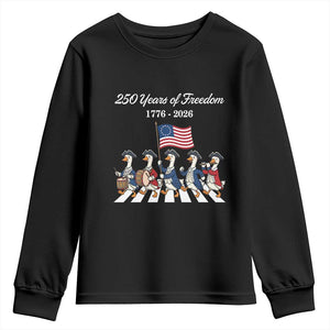 250 Years Of Freedom Youth Sweatshirt Silly Goose Patriotic 4th of July TS14 Black Print Your Wear