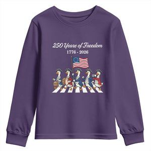 250 Years Of Freedom Youth Sweatshirt Silly Goose Patriotic 4th of July TS14 Purple Print Your Wear