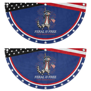Feral and Free Funny Raccoon 4th of July Patriotic Fan Flag USA 250 Years Freedom Independence Anniversary Gift