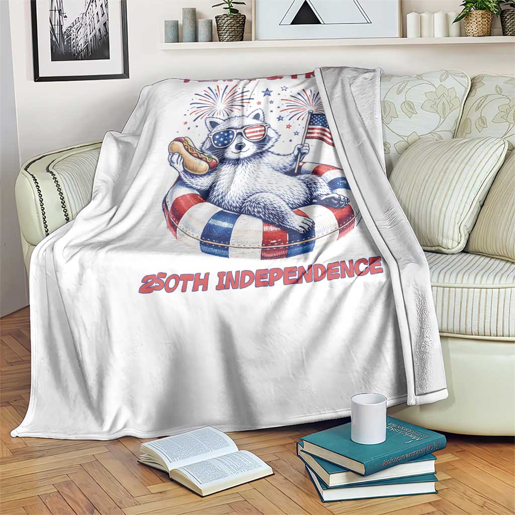 Feral and Free Funny Raccoon 4th of July Throw Blanket 250 Years Of Freedom TS14 Print Your Wear