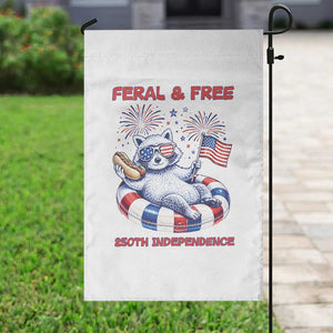 Feral and Free Funny Raccoon 4th of July Garden Flag 250 Years Of Freedom TS14 Print Your Wear