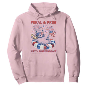 Feral and Free Funny Raccoon 4th of July Hoodie 250 Years Of Freedom TS14 Light Pink Print Your Wear
