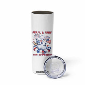 Feral and Free Funny Raccoon 4th of July Skinny Tumbler 250 Years Of Freedom TS14 Print Your Wear
