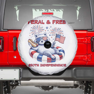 Feral and Free Funny Raccoon 4th of July Spare Tire Cover 250 Years Of Freedom TS14 White Print Your Wear