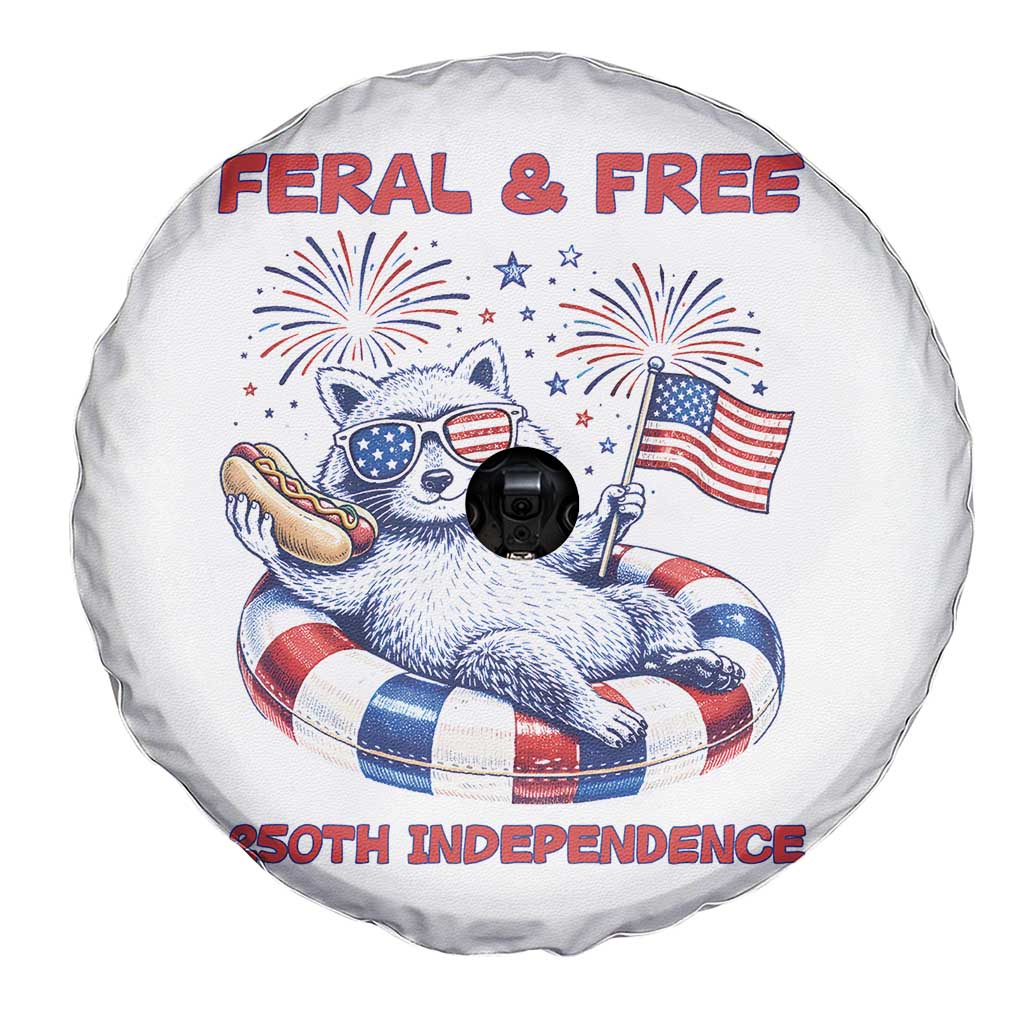 Feral and Free Funny Raccoon 4th of July Spare Tire Cover 250 Years Of Freedom TS14 Print Your Wear
