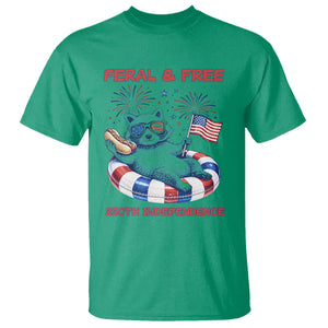 Feral and Free Funny Raccoon 4th of July T Shirt 250 Years Of Freedom TS14 Irish Green Print Your Wear