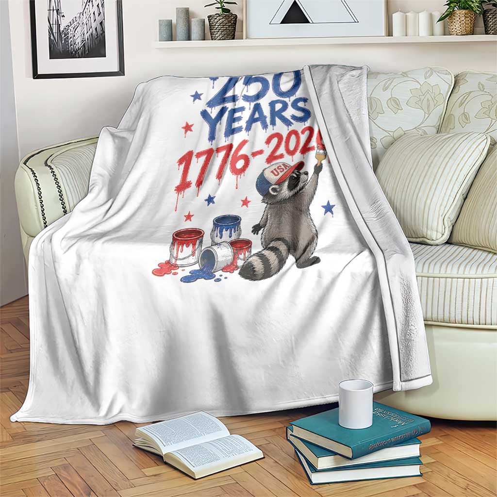 250th Anniversary USA Throw Blanket Patriotic Raccoon American Flag 4th of July TS14 Print Your Wear