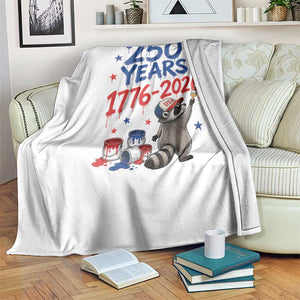 250th Anniversary USA Throw Blanket Patriotic Raccoon American Flag 4th of July TS14 Print Your Wear