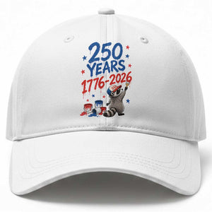 250th Anniversary USA Baseball Cap Patriotic Raccoon American Flag 4th of July TS14 Print Your Wear
