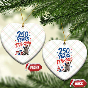 250th Anniversary USA Ceramic Ornament Patriotic Raccoon American Flag 4th of July TS14 Print Your Wear