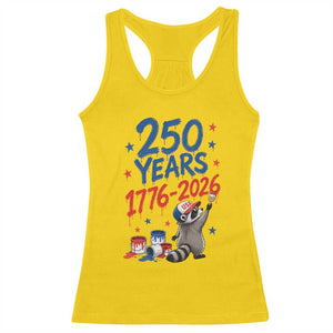 250th Anniversary USA Racerback Tank Top Patriotic Raccoon American Flag 4th of July TS14 Daisy Print Your Wear