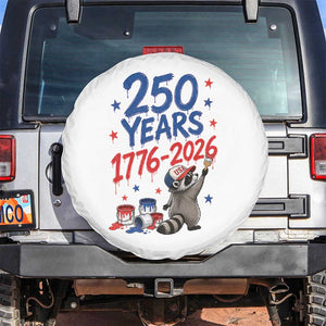 250th Anniversary USA Spare Tire Cover Patriotic Raccoon American Flag 4th of July TS14 No hole White Print Your Wear