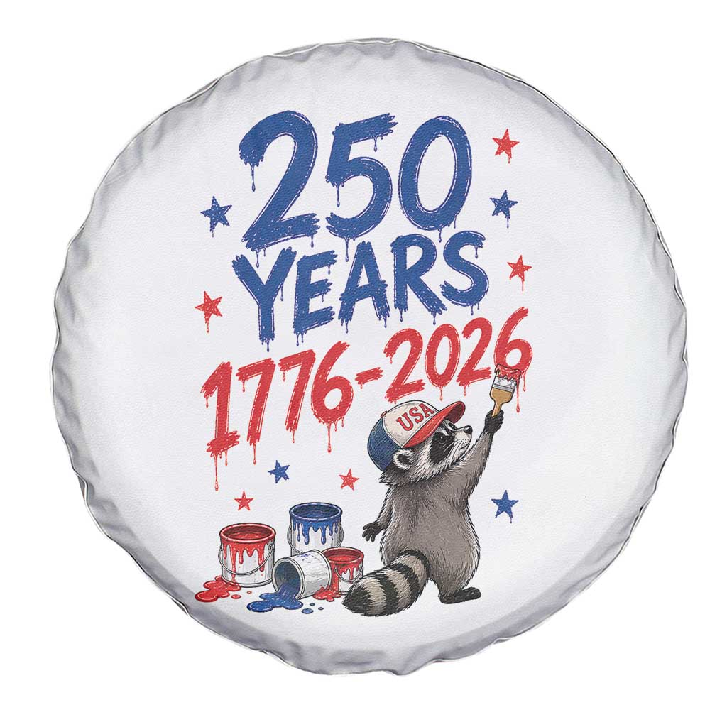 250th Anniversary USA Spare Tire Cover Patriotic Raccoon American Flag 4th of July TS14 Print Your Wear