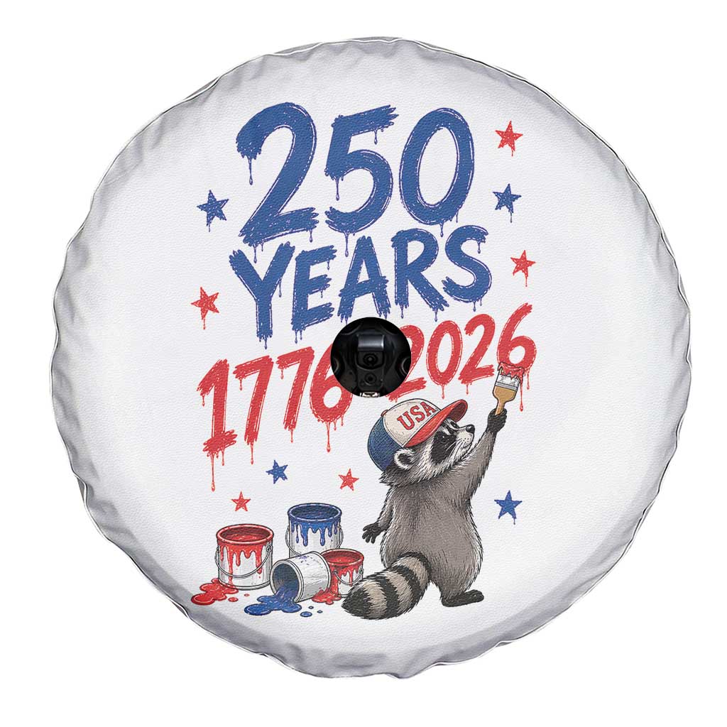 250th Anniversary USA Spare Tire Cover Patriotic Raccoon American Flag 4th of July TS14 Print Your Wear