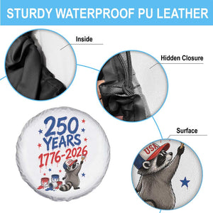 250th Anniversary USA Spare Tire Cover Patriotic Raccoon American Flag 4th of July TS14 Print Your Wear
