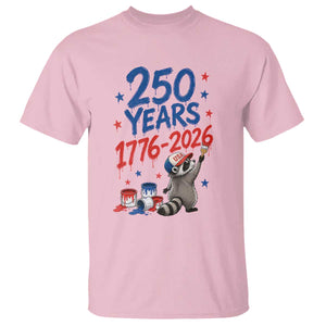 250th Anniversary USA T Shirt Patriotic Raccoon American Flag 4th of July TS14 Light Pink Print Your Wear