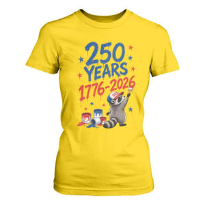 250th Anniversary USA T Shirt For Women Patriotic Raccoon American Flag 4th of July TS14 Daisy Print Your Wear
