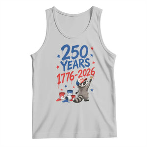 250th Anniversary USA Tank Top Patriotic Raccoon American Flag 4th of July TS14 Ash Print Your Wear