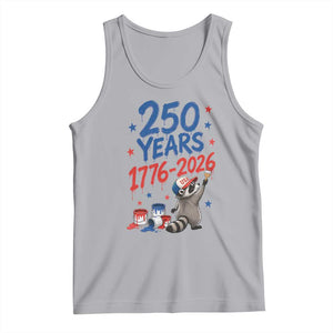 250th Anniversary USA Tank Top Patriotic Raccoon American Flag 4th of July TS14 Athletic Heather Print Your Wear