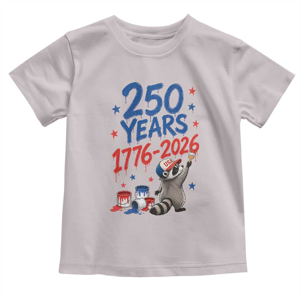 250th Anniversary USA Toddler T Shirt Patriotic Raccoon American Flag 4th of July TS14 Ice Gray Print Your Wear