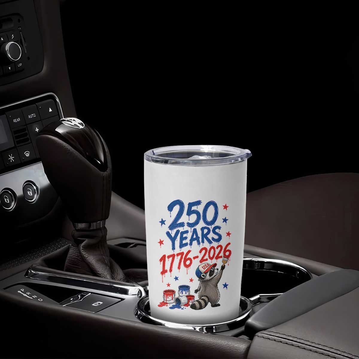 250th Anniversary USA Tumbler Cup Patriotic Raccoon American Flag 4th of July TS14 Print Your Wear