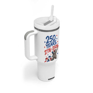 250th Anniversary USA Tumbler With Handle Patriotic Raccoon American Flag 4th of July TS14 Print Your Wear