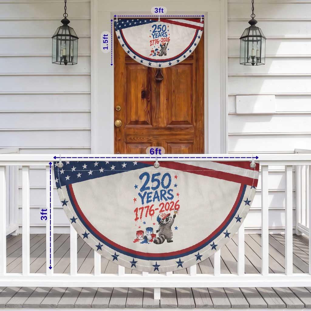250th Anniversary USA Patriotic Fan Flag Funny Raccoon American Flag 4th of July