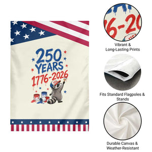 250th Anniversary USA Patriotic Garden Flag Patriotic Raccoon American Flag 4th of July TS14 Print Your Wear
