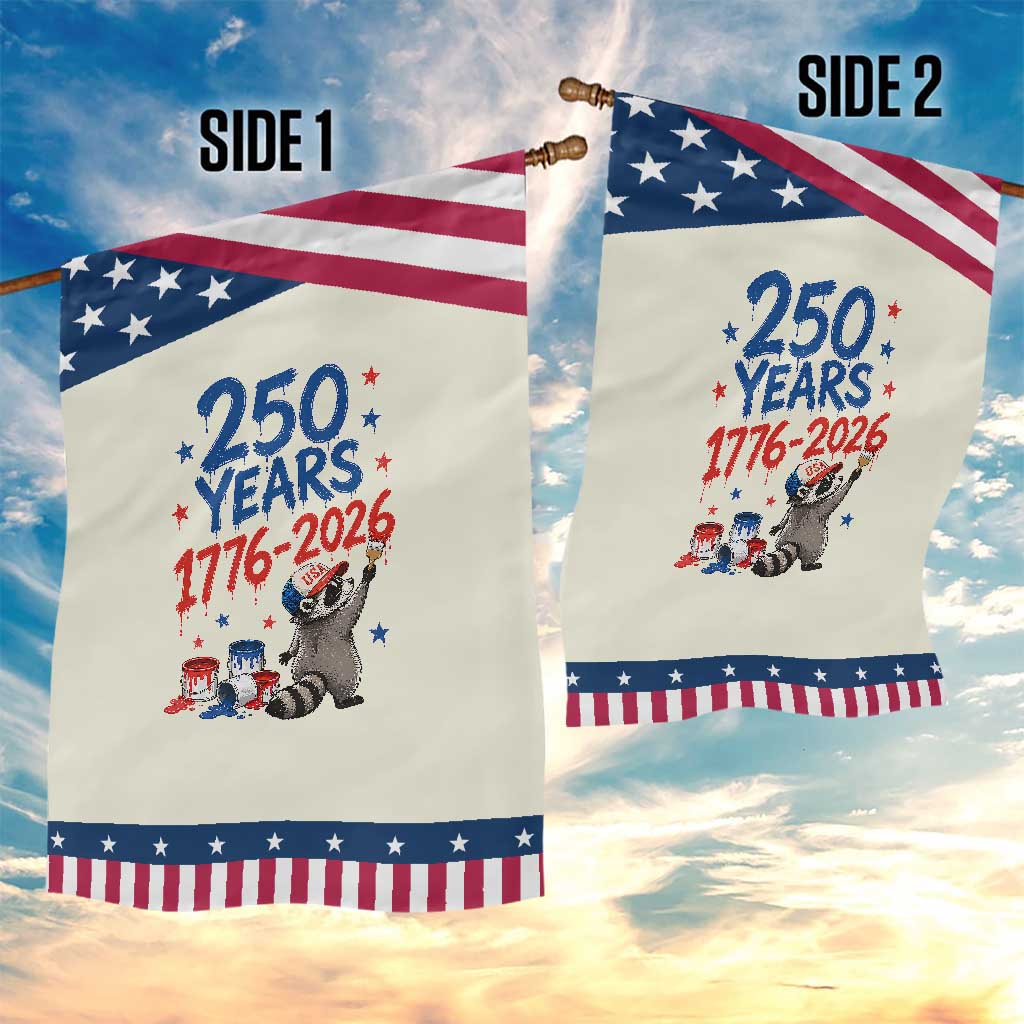 250th Anniversary USA Patriotic Garden Flag Patriotic Raccoon American Flag 4th of July TS14 Print Your Wear