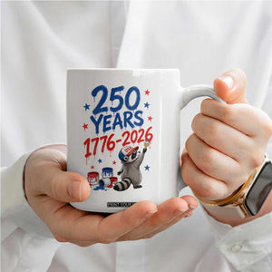 250th Anniversary USA Coffee Mug Patriotic Raccoon American Flag 4th of July TS14 Print Your Wear