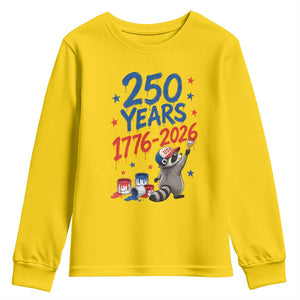 250th Anniversary USA Youth Sweatshirt Patriotic Raccoon American Flag 4th of July TS14 Daisy Print Your Wear