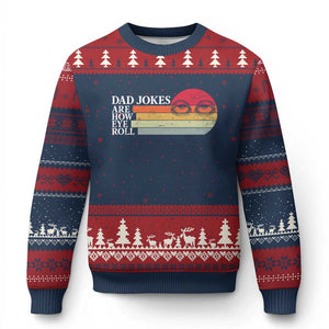 Dad Jokes are How Eye Roll Ugly Christmas Sweater Funny Father's Day Gift