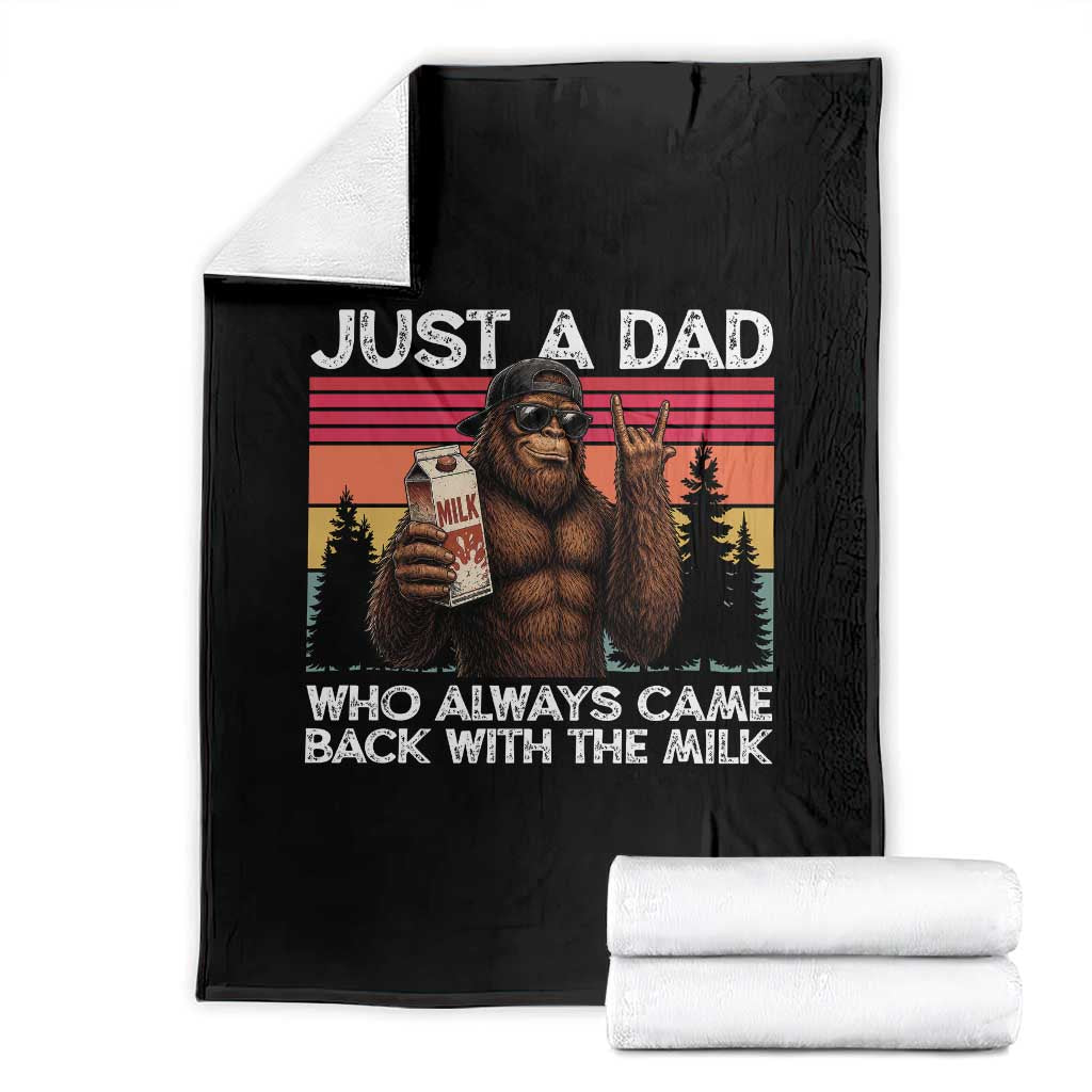 Just a Dad Who Always Came Back with The Milk Throw Blanket Funny Father's Day Gift