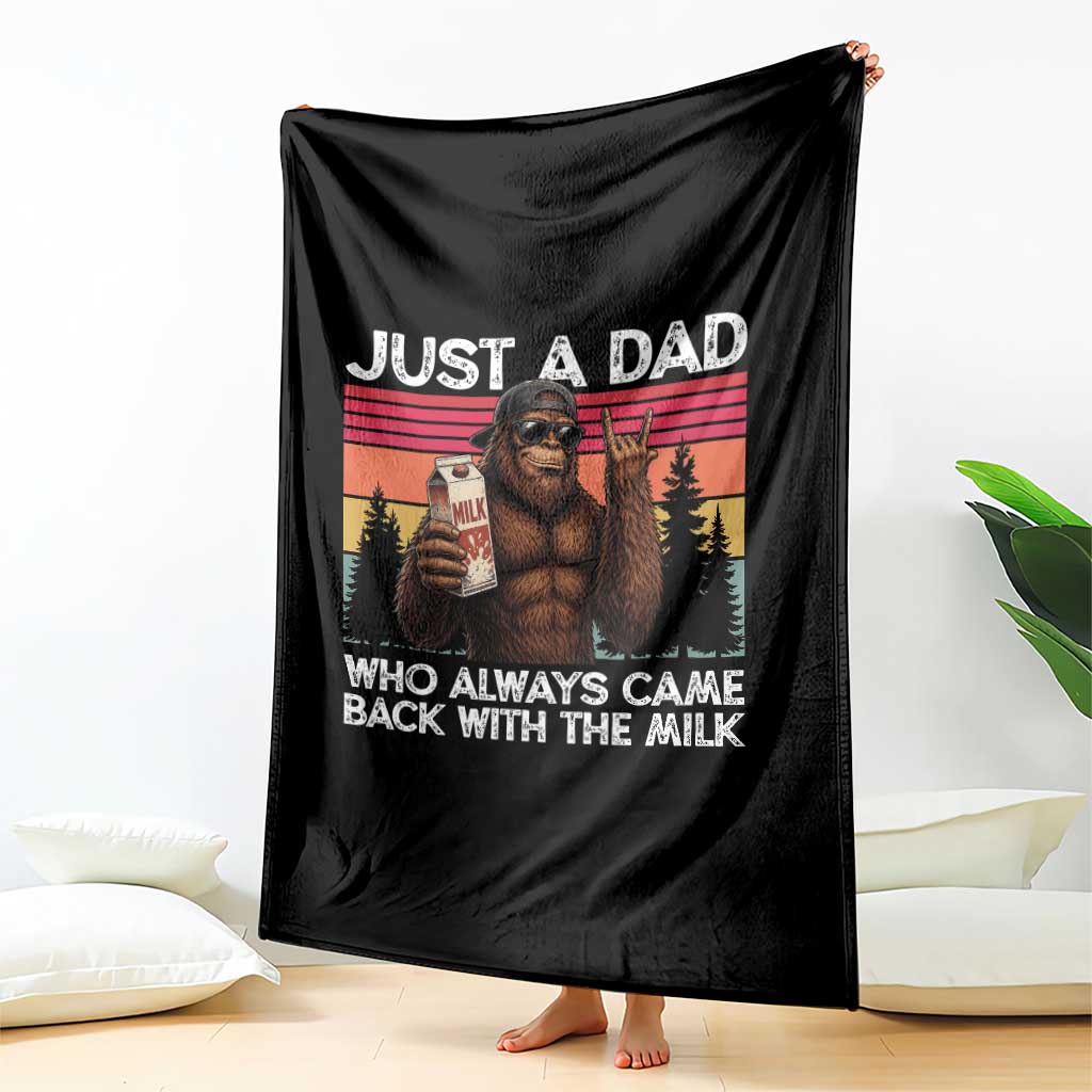 Just a Dad Who Always Came Back with The Milk Throw Blanket Funny Father's Day Gift