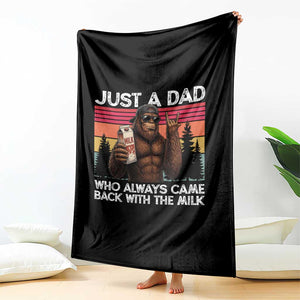 Just a Dad Who Always Came Back with The Milk Throw Blanket Funny Father's Day Gift