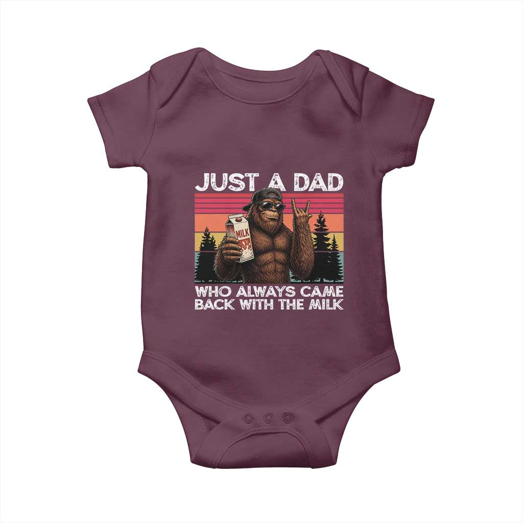 Just a Dad Who Always Came Back with The Milk Baby Onesie Funny Father's Day Gift