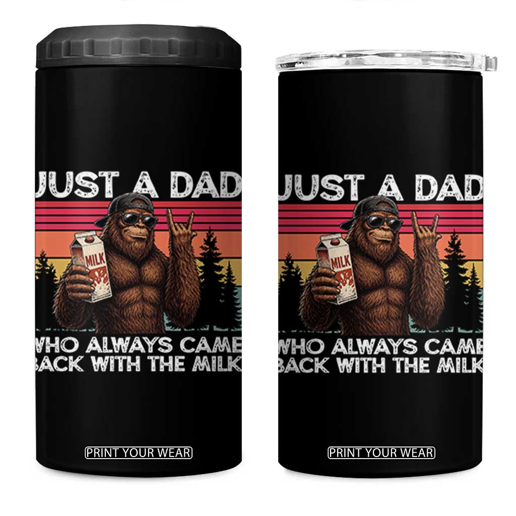 Just a Dad Who Always Came Back with The Milk 4 in 1 Can Cooler Tumbler Funny Father's Day Gift