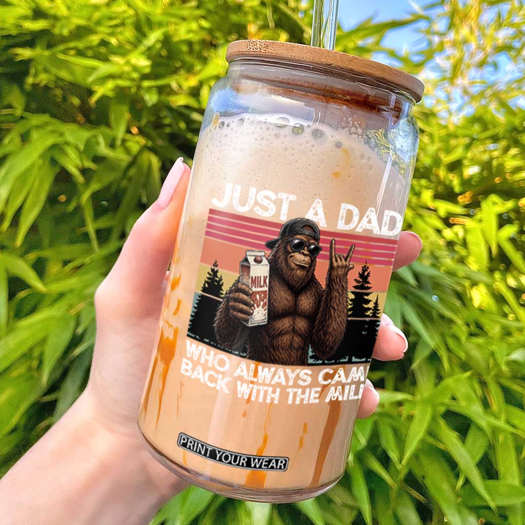 Just a Dad Who Always Came Back with The Milk Glass Can Funny Father's Day Gift
