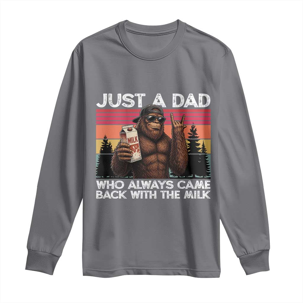 Just a Dad Who Always Came Back with The Milk Long Sleeve Shirt Funny Father's Day Gift
