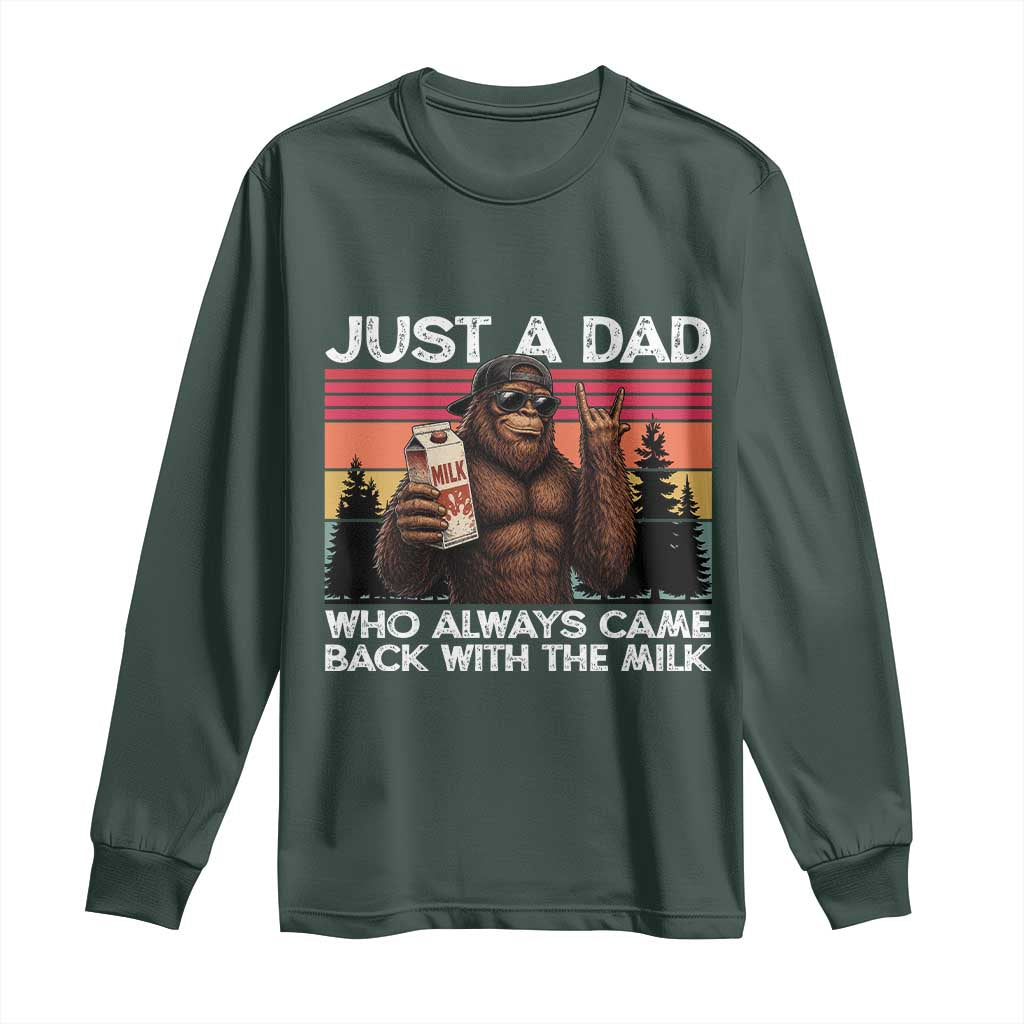 Just a Dad Who Always Came Back with The Milk Long Sleeve Shirt Funny Father's Day Gift