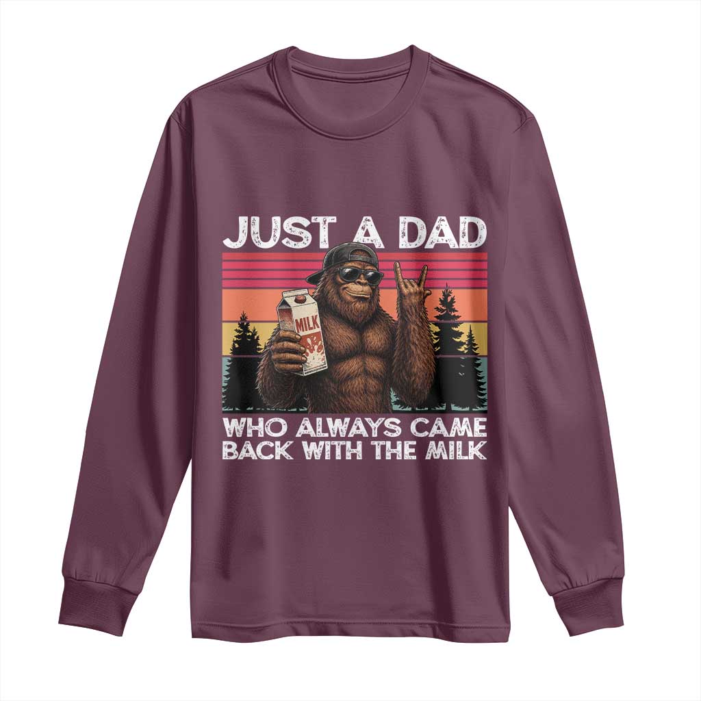 Just a Dad Who Always Came Back with The Milk Long Sleeve Shirt Funny Father's Day Gift