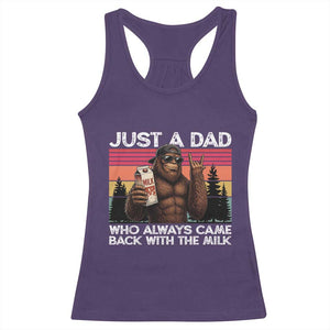 Just a Dad Who Always Came Back with The Milk Racerback Tank Top Funny Father's Day Gift