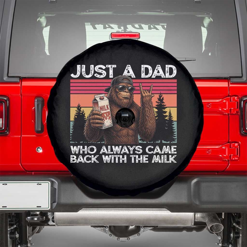 Just a Dad Who Always Came Back with The Milk Spare Tire Cover Funny Father's Day Gift TS14 Black Print Your Wear