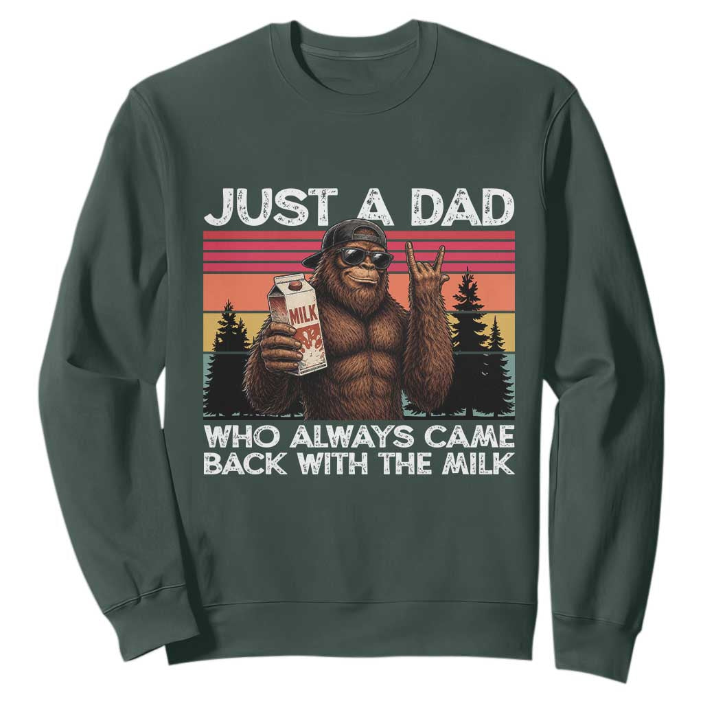 Just a Dad Who Always Came Back with The Milk Sweatshirt Funny Father's Day Gift
