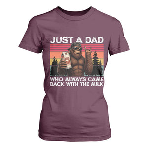 Just a Dad Who Always Came Back with The Milk T Shirt For Women Funny Father's Day Gift