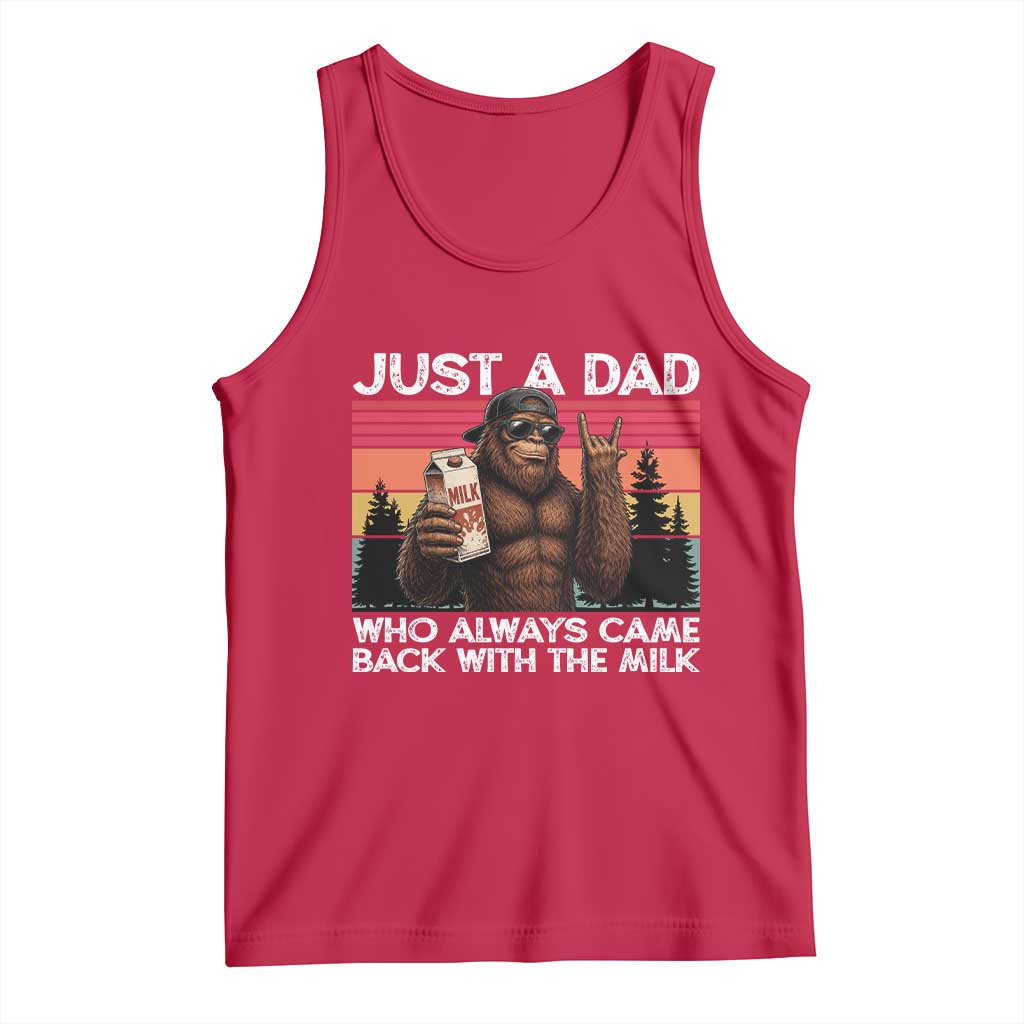 Just a Dad Who Always Came Back with The Milk Tank Top Funny Father's Day Gift