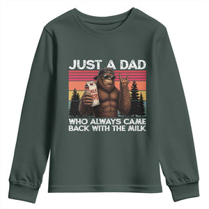 Just a Dad Who Always Came Back with The Milk Youth Sweatshirt Funny Father's Day Gift