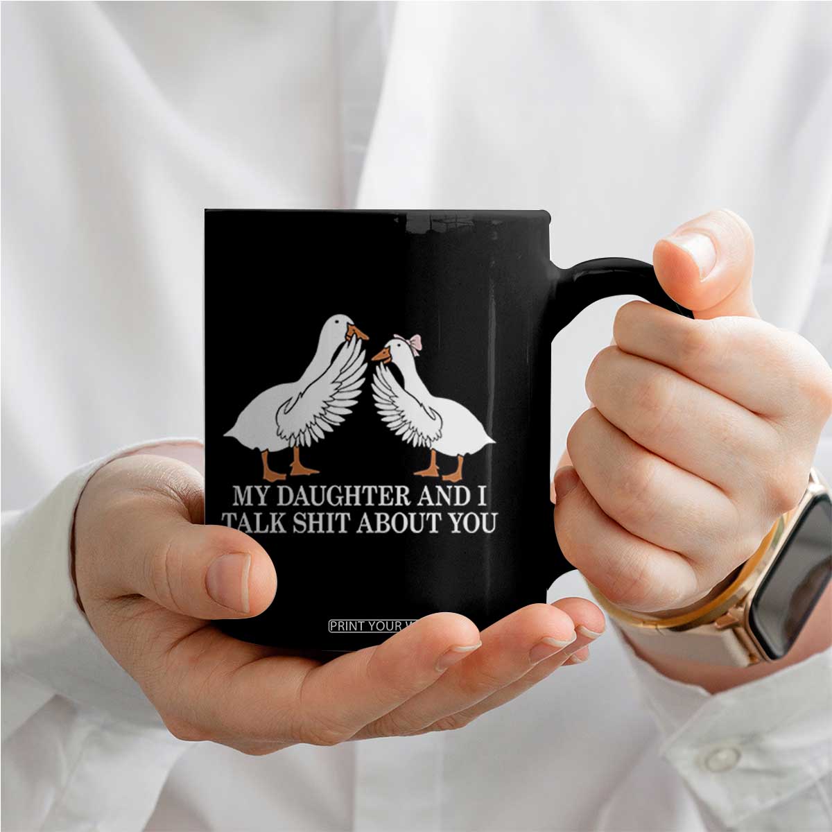My Daughter And I Talk Shit About You Coffee Mug Funny Sarcastic Dad Father's Day