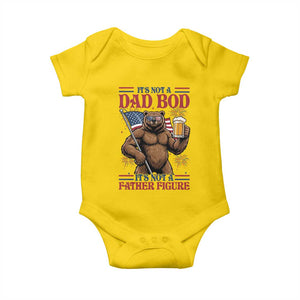 It's Not A Dad BOD It's A Father Figure Baby Onesie Dad Bear Drinking Beer 4th of July